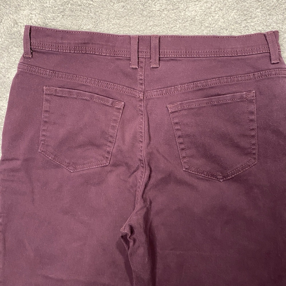 Gloria Vanderbilt Amanda Jeans Size 14 Short Purple Straight Stretch High Rise - Picture 12 of 16